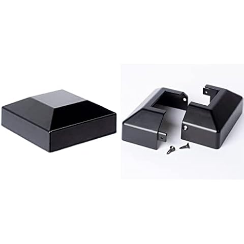2'' X 2" Aluminium Fence Post Caps and Post Cover Plate, for Railings, Black Cover
