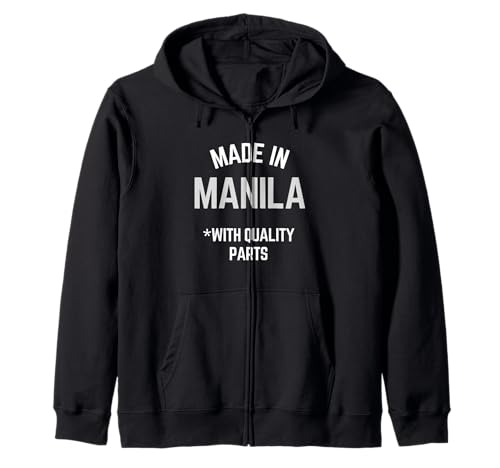 Hecho en Manila Lema Divertido Nacido En Manila Sudadera con Capucha