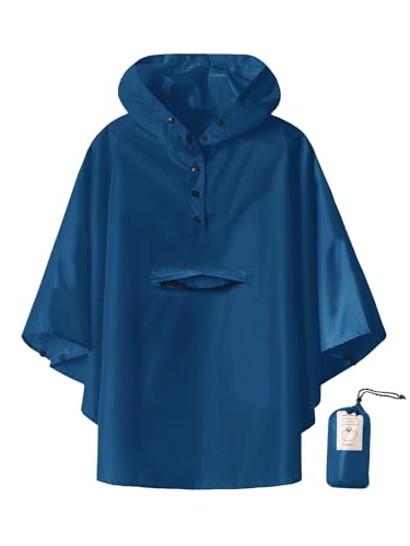 Image of SaphiRose Lightweight Kids Rain Poncho Jacket Waterproof Outwear Rain Coat