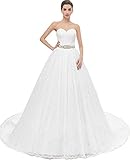 Likedpage Women's Ball Gown Lace Bridal Wedding Dresses (US12, Ivory)