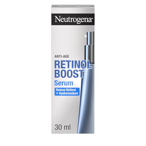 Neutrogena Retinol Boost Serum 30 ml hoch wirksames Anti Aging Gesichtsserum mit Retinol Myrtenblatt-Extrakt und Hyaluronsäure leichte Gesichtspflege für jünger aussehende Haut