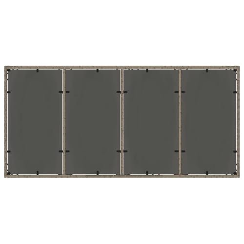 vidaXL Grey Poly Rattan Dining Set - Outdoor 7-Piece Tempered Glass Table & Chairs - UV/Weather Resistant Garden/Patio Furniture - Image 8
