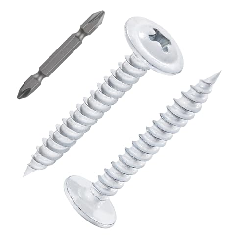 Image of Wensilon(250 pcs)#8x1 inch Phillips Truss Head Wood Screws White Iron Quick Metal Self Tapping