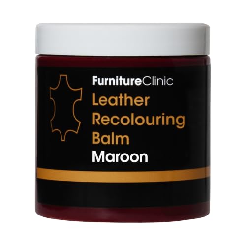 Furniture Clinic Bálsamo Recolorante para Cuero (Granate) – Restaura y Renueva el Color de Sofás, Sillones y Asientos de Coche de Piel