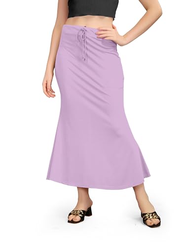 Image of Mogsa Women's Lycra Fishcut Saree Shapewear Petticoat - Tummy Control Slim Fit Stretchable Shaper Skirt with Drawstring & Side Slit for Sarees