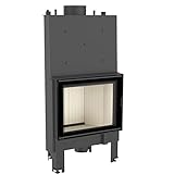 Effizienter wasserführender Kamineinsatz aus Stahl mit beständigen gusseisernen Elementen. Gesamtleistung des Einsatzes Nadia PW10 beträgt 10 kW davon gehen 4,7kW in das Wasser und 5,3kW in den Raum. Mit seinem 80% Wirkungsgrad ist ein sehr effizienter wasserführender Kamineinsatz.