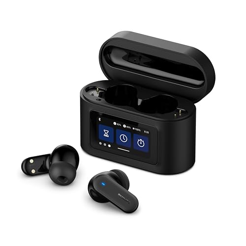 Philips TAT6000BK Auricolari True Wireless, Alloggiamento ricarica smart, Cancellazione rumore, 4 mic, Bassi dinamici, riproduzione 28H, Bluetooth 5.4, IPX5, Comandi touch, Assistente vocale - Nero