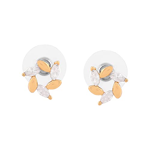 Estele 24 Kt Gold Plated American Diamond Wreath Leaf Stud Earrings For Girls (B08D7Q3YTW) Amazon Price History, Amazon Price Tracker