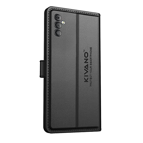 Image of KIVANO Samsung Galaxy F23 Professional Series Wallet Case | Luxurious Design | Premium | PU Leather Flip Case Back Cover | Magnetic Closure - Black