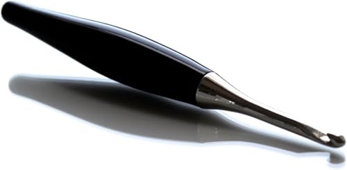 Image of Furls Crochet Hook, Odyssey Black, Nickel Plated Tip for Effortless Glide, Ergonomic Handle Crochet Hooks 7 inch (Odyssey Black, N - 9.00MM)