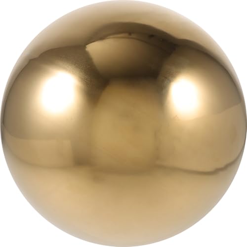 SHINEOFI Bola Reflectante de Acero Inoxidable Grande 250 Mm, Esfera Hueca Dorada para Decoración de Jardín y Exteriores, Bola de Metal Pulida para Patio y Césped, Globo de Espejo