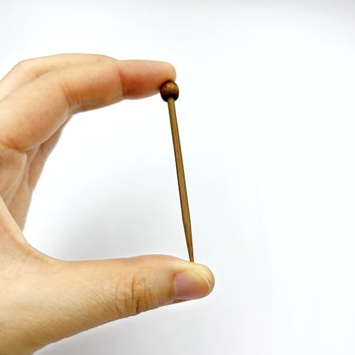 20Pcs Bamboo Marking Pins Single Pointed Knitting Needles 2.65 Inch Long Walnut Color Mini Marking Pins Knitting Accessories Crochet Supplies for Handmade Knitting DIY Projects by metulip - Image 3