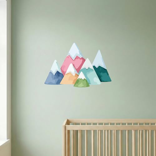 Pastel Mountains Wall Decal Peel and Stick Nursery Wall Art