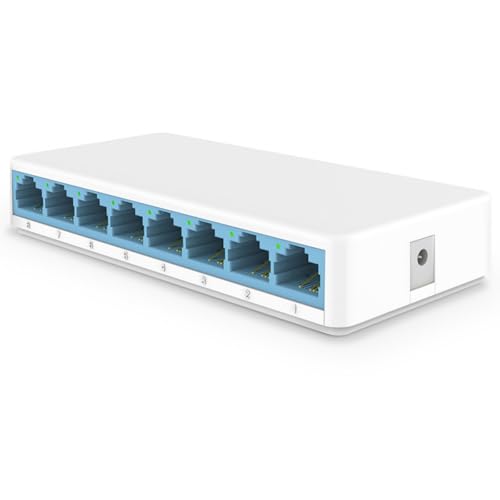 Oxtxuzdm Conmutadores divisores Ethernet de 8 puertos de durabilidad, configuraciones fáciles para mejorar la conectividad en cualquier entorno de red