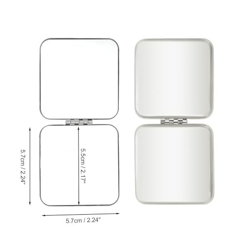 Espejo de maquillaje cuadrado plegable para viaje miniatura 2