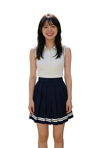 [EFOFEI] JKスカート キッズ 無地 スカート プリーツスカート スクール 制服 学生服 高校生 ハロウィン ダークブルー S