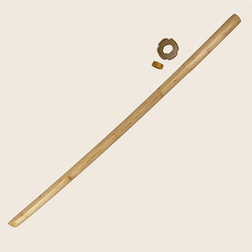 HJHUUA Bokken da Allenamento Kendo da 100 cm,Katana in bambù Naturale,Spada da Allenamento in Legno Fatta a Mano per Regali,Feste,Cosplay,Oggetti di Scena