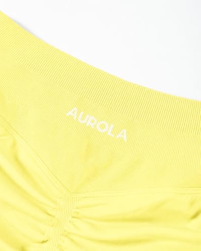 Image of AUROLA Influence Workout Shorts for Women,2.5 3.5 4.5 5.5 6.5 No Roll Up Squat Proof Scrunch Seamless Compression Gym Short