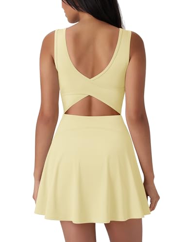 SUUKSESS Tennis Dress with Shorts Underneath Easy Peasy Athletic Dress