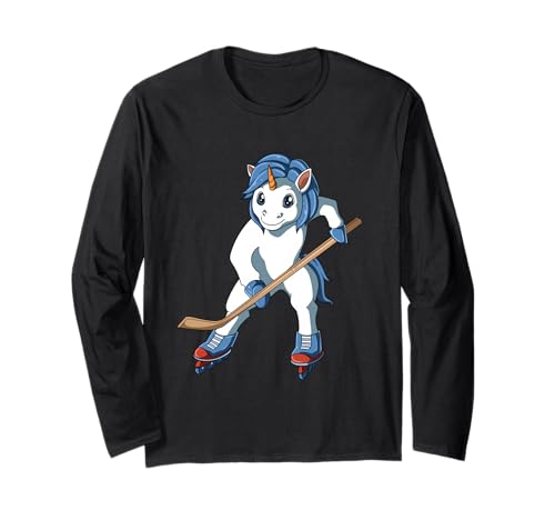 Lustiges Hockey-Einhorn Langarmshirt