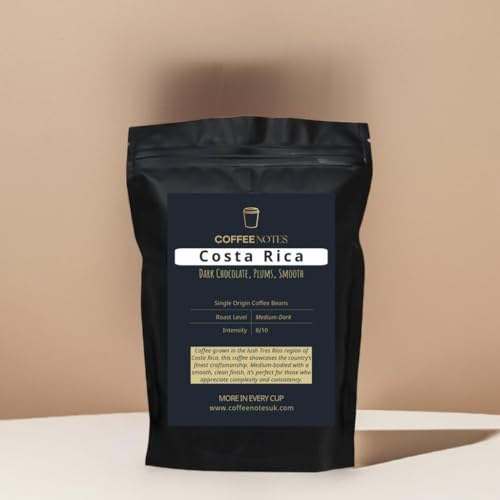 Coffee Notes Costa Rica Medium-Dark Roast, Whole Coffee Beans, 8/10 Intensity, Dark chocolate, Plum and smooth, for espresso, filter & lattes 250g Coffee Notes Costa Rica Medium-Dark Roast, Whole Coffee Beans, 8/10 Intensity, Dark chocolate, Plum and smooth, for espresso, filter & lattes 250g