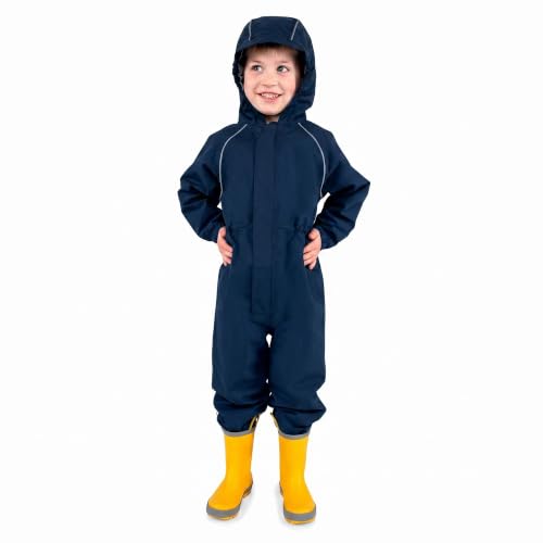 Image of JAN & JUL Cozy-Dry Snow & Rain Play Suit for Toddlers | Waterproof, Fleece-Lined, PFAS-Free, One-Piece Coveralls for Kids, Windproof, Adjustable, Safety Reflective Piping