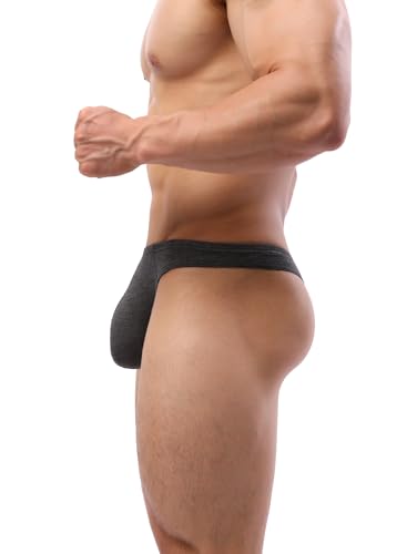 Men's Breathable Low Rise Hipster Panties Sexy Everyday Basic Modal Sexy Thong Underwear No Show T-back3