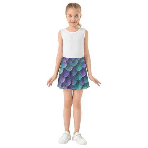 Flowy Girls' Shorts Athletic Skorts Kids Tennis Skirts Flowy Skort Dragon Scales Textured Colorful 4t3