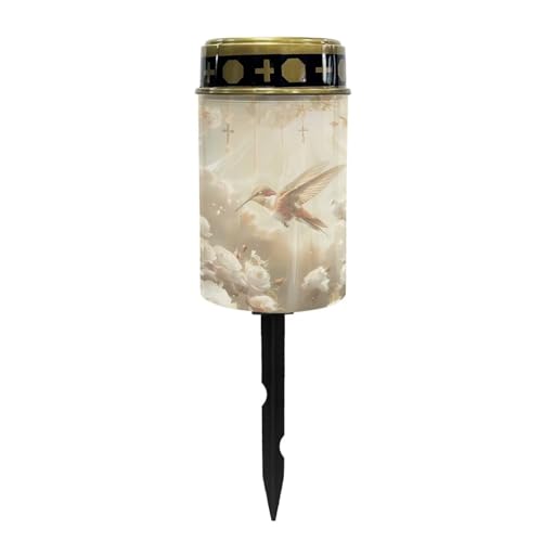 Image of Hummingbird Solar Garden Lights Cemetery Solar Lights Flameless Lamp Led Electronic Candles Outdoor Grave Decoration