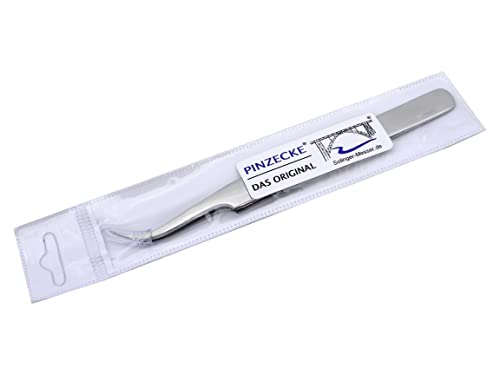 Profi Zeckenpinzette Zeckenentferner Edelstahl original Pinzecke Zeckenhaken Zeckenzange mit Hülle und Kappe