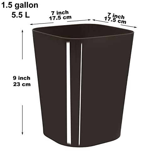 Youngever 2 Pack 5.5L Square Trash Can, Plastic Garbage Container Bin, Small Trash Bin for Home Office Living Room - Image 2