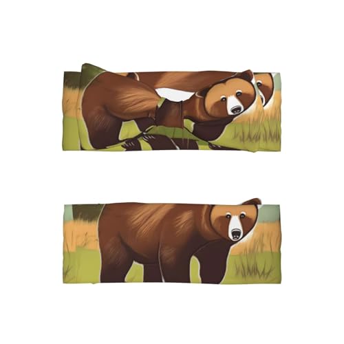 Brown bear walking Baby Bow Headband. Comfortable baby headband, suitable for daily wear and photo props.2