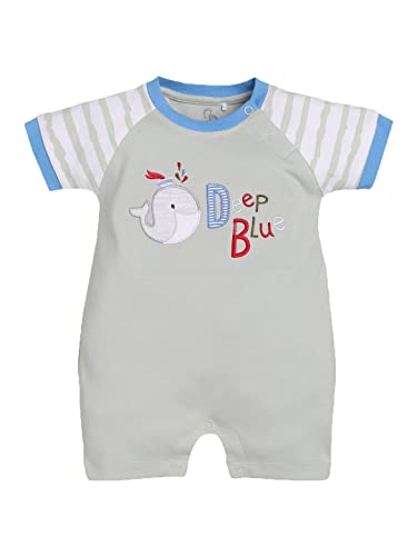 Image of BABY GO 100% Pure Cotton Rompers for Baby Boys (6-9 Months,BEIGE)