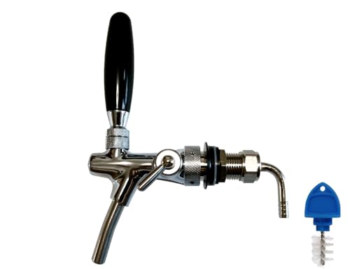 tsingseen life Robinet réglable pour bière Inclus Robinet pour bière, régulateur de débit, Robinet G5 / 8 avec Manche chromé (Couleur: Argent)