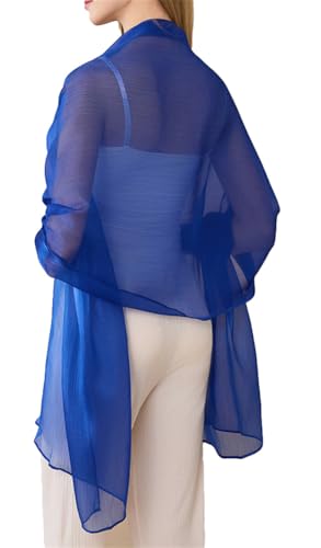 Shawl Wraps for Women Sheer Silk Scarf Stole Elegant Formal Lightweight Solid Color Wedding Evening Party