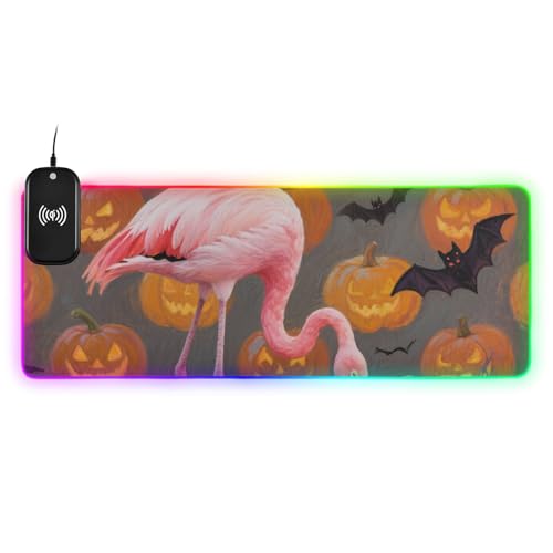 Tapis de souris lumineux grand format orange pour une ambiance de bureau dynamique et créative