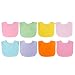 Neat Solutions 8 Pack Multi-Color Solid Knit Terry Feeder Bib, Girl