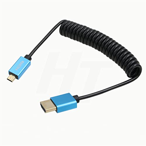 Cable Micro HDMI a HDMI 4K 8K HangTon espiral para cámara Sony Canon y monitor ATOMOS Ninja V
