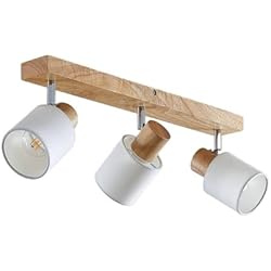 Lamparas O Focos Para Salon Lindby Foco 'Wanessa' (Moderno) en Marrón hecho de Madera e.o. para Salón & Comedor (3 llamas, E14) foco empotrado, lámpara de techo, lámpara de pared