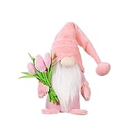 YAQUEKOU 2 Frühlingswichtel Mit Blumen – Plüschpuppen Aus Filz, Bunt, Als Glücksbringer, Deko Für Frühling, Muttertag, Wohnzimmer & Party
