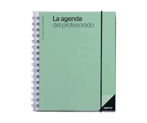 ADDITIO - La Agenda del Profesorado | Planificación trimestral | Semana vista | Evaluación | Tamaño 16,5 x 21,5 cm. | Español | Verde