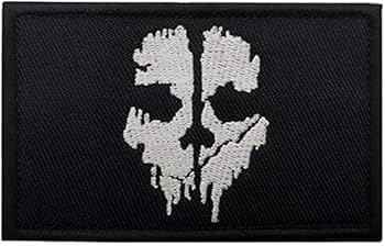 Tactical Patch Compatible with Call of Duty Ghost Skull Patch Hook and Loop Embroidery Morale Military Applique Patch for Backpacks Clothes Vest Coat Uniforms Helmets & Toys. 1 Patch (Ghost)