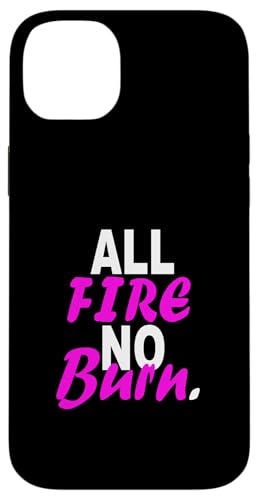 Pink All Fire No Burn ピンク グラフィック スマホケース iPhone 14 Plus 用