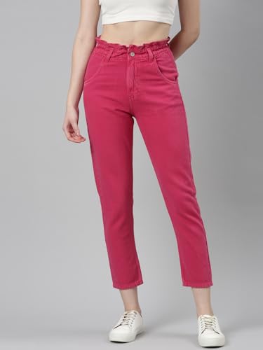 Image of SHOWOFFFF Women Mom Fit Jeans | Denim Jeans for Womens | Mid-Rise Regular Length Jeans for Women's