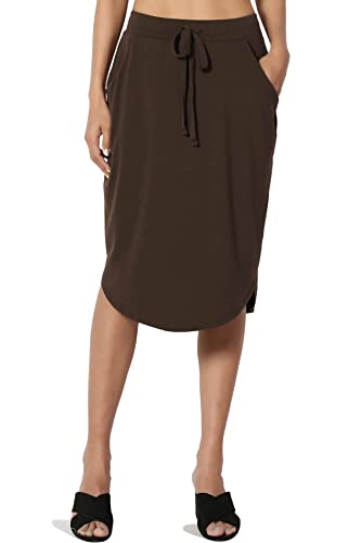 Women's Drawstring Elastic Waist Dolphin Hem...