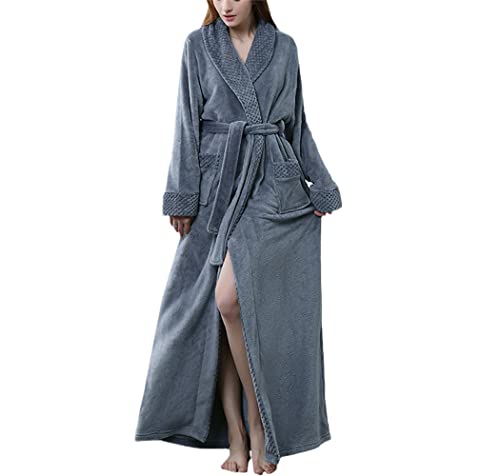 Peignoir en flanelle épais gris 1624 robe de chambre homme femme taille M