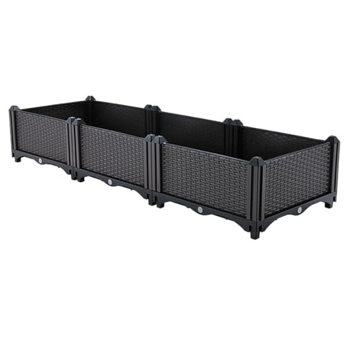 VMDVBNA Jardinera Elevada Caja de plantación Verduras Grande for jardín y balcón, Maceta Cuadrada Reutilizable ensamblada for Cultivo Flores, Equipo for plantadores Patio casa para Maceta(90x30x20cm)