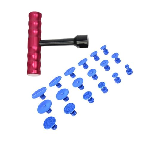 TOPBATHY Kit Débosselage Voiture 19 Pièces avec Extracteur de Bosses et Barre en T, Outillage Carrosserie sans Peinture, Ventouses Multiples, Usage...