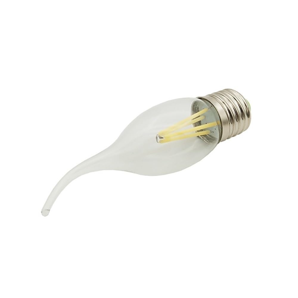 fengyan Casa Bombillas, Pack of 50, LED Filament Light Bulb E27/E26 AC220V 1/2/3W C35L Chandelier Bulb with Pulled Tail, Home Lighting Light Source Familiar Lámpara(6500K Cool White,220V E27 1W)