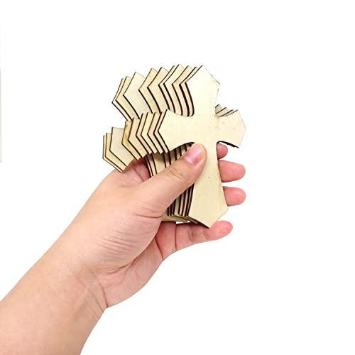 Honbay 30Pcs Cross Shaped Unfinished Wood Cutouts Wooden Pieces For Craft Diy Projects Sunday School Church And Home Decoration #TOP5